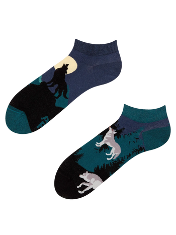 Lustige Knöchelsocken Mondwolf