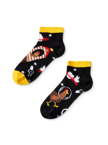 Lustige Knöchelsocken für Kinder Astronautenhuhn