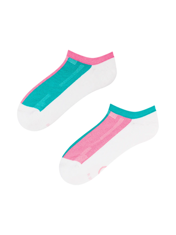 Rosa- und türkisfarbene funktionelle Sneakersocken