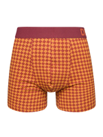Burgunderrot-Gelb Gemusterte Boxershorts für Männer