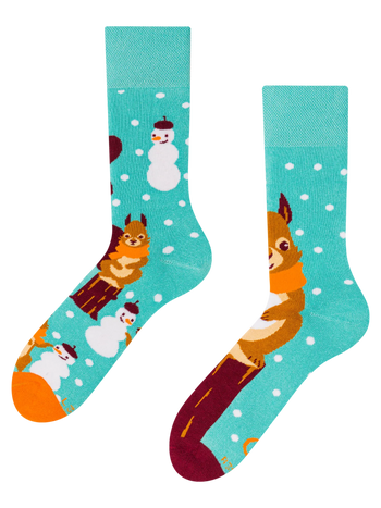 Lustige warme Socken Wintereichhörnchen