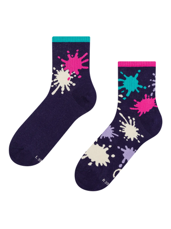 Lustige Crewsocken Bunte Kleckse