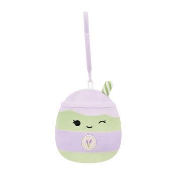 Squishmallows Schlüsselanhänger Latchmi der Lavendel-Matcha-Latte, 9 cm