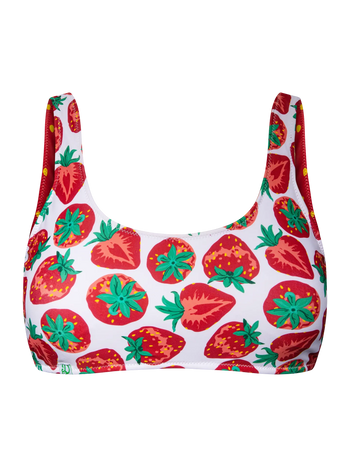 Lustiges sportliches Bikinioberteil Erdbeeren
