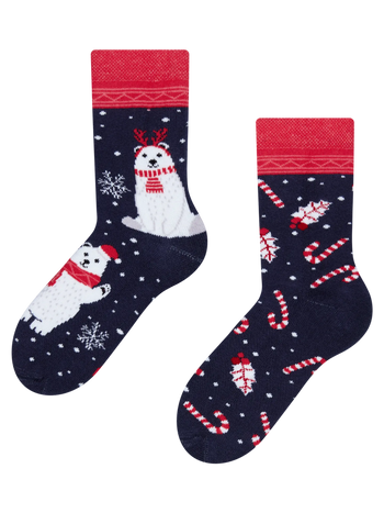Lustige warme Socken für Kinder Weihnachts-Eisbär