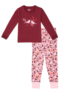 Lustiger Pyjama für Kinder Vögel und Beeren