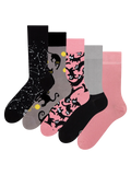 Lustige Socken 5er-Pack Rosa Katzen