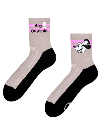 Lustige funktionelle Crewsocken Hey Kapitän!