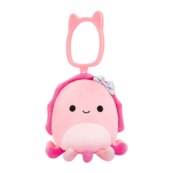 Squishmallows Schlüsselanhänger Auggie der Tintenfisch mit Schleife, 9 cm