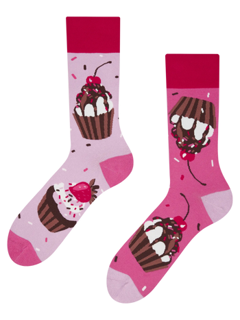 Lustige Socken Rosa Cupcakes