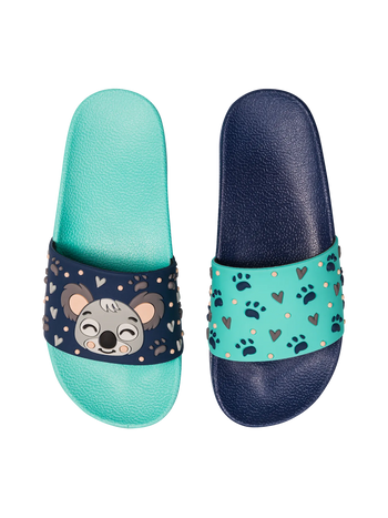 Lustige Pantoletten für Kinder Fröhlicher Koala