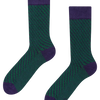 Blaue und grüne gemusterte Socken
