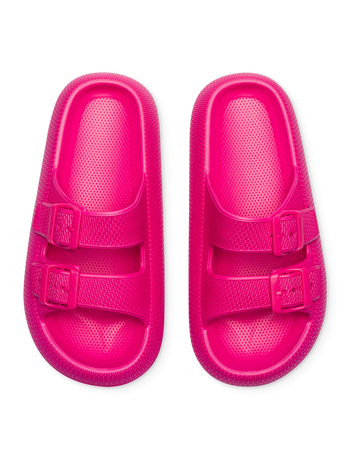Himbeerrosa Plateausandalen für Frauen
