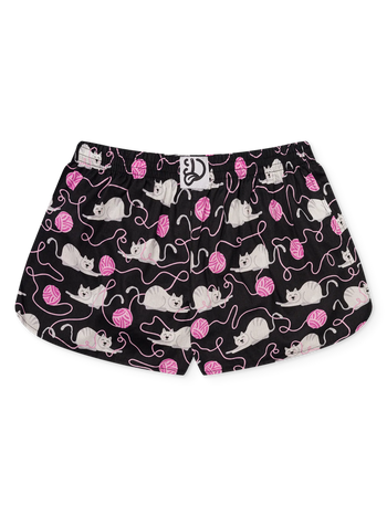 Lustige Damenshorts Katze und Ball