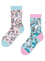 Lustige Kindersocken Regenbogen-Einhorn