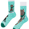 Lustige warme Socken Katze und Schlitten