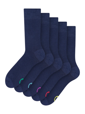 Hohe Socken 5er-Pack Blau Klassisch