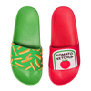 Lustige Pantoletten für Kinder Pommes mit Ketchup