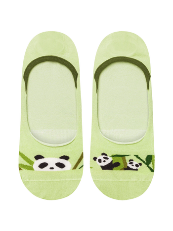 Lustige No-Show-Socken Pandas und Bambus