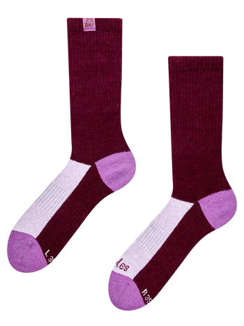 Burgunderrote & Violette Alpaka-Socken