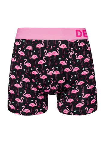 Lustige Boxershorts für Männer Flamingos und Herzen