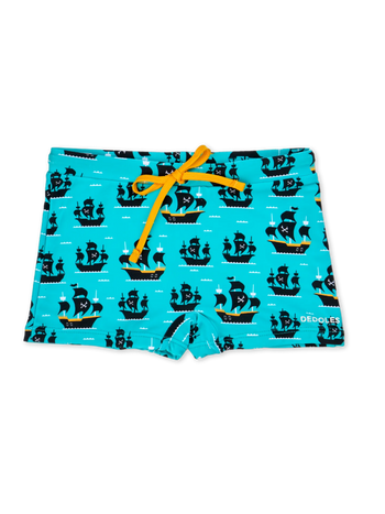 Lustige elastische Badeshorts für Kinder Piratenboot