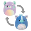 Squishmallows 2-in-1 Lexis der lila-rote Panda/Romano der blaue Hippocampus, 13 cm