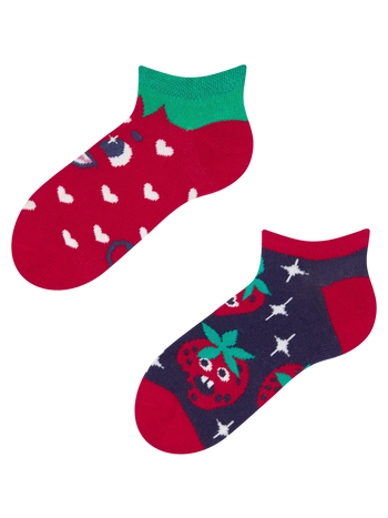 Lustige Knöchelsocken für Kinder Glückliche Erdbeeren