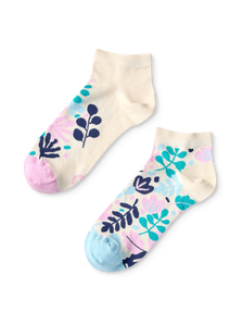 Lustige Knöchelsocken Türkisfarbene Blätter