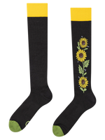 Lustige Kniestrümpfe Sonnenblumen bei Nacht