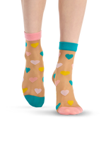 Lustige Nylonsocken Pastell-Herzen