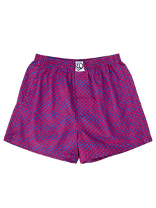 Blau und Magent gemusterte Shorts für Männer