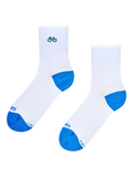 Gerippte Mid-Calf-Socken Weißer Radfahrer