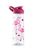 Lustige Wasserflasche Flamingos und Herzen 700 ml