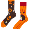 Lustige Socken Kürbis und Kerzen