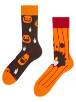 Lustige Socken Kürbis und Kerzen