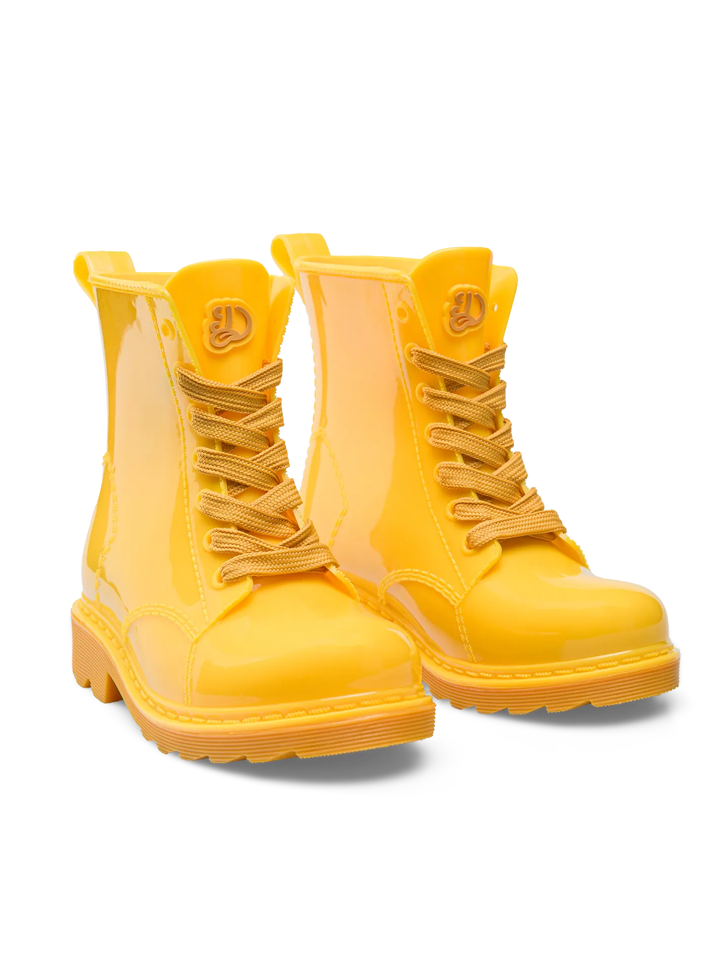 Lustige goldgelbe Regenstiefel für Kinder