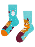 Lustige warme Socken für Kinder Wintereichhörnchen