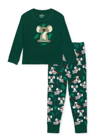 Lustiger Pyjama für Kinder Koala und Blätter