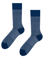 Blaue und graue gemusterte Socken