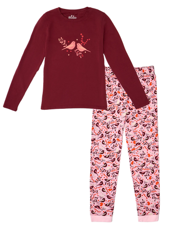 Lustiger Pyjama für Frauen Vögel und Beeren