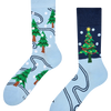 Lustige Socken Weihnachtsbaum & Schnee