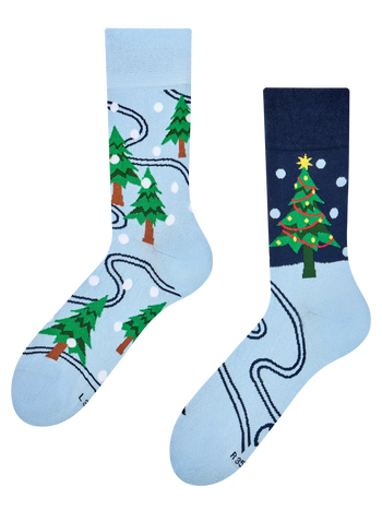 Lustige Socken Weihnachtsbaum & Schnee