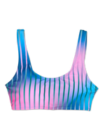 Lustiges sportliches Bikinioberteil Violette Streifen
