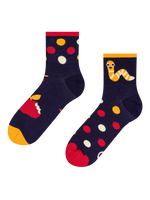 Lustige Crewsocken Glücklicher Wurm