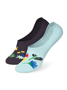 Lustige No-Show-Socken Aquarell-Blumen