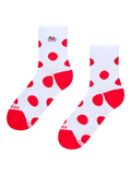 Gerippte Mid-Calf-Socken Gepunkteter Radfahrer
