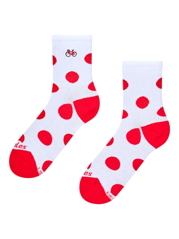 Gerippte Mid-Calf-Socken Gepunkteter Radfahrer