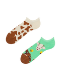 Lustige Sneakersocken Kuh und Glocke