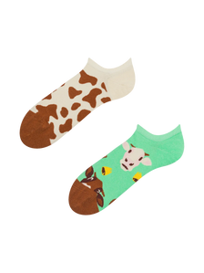 Lustige Sneakersocken Kuh und Glocke